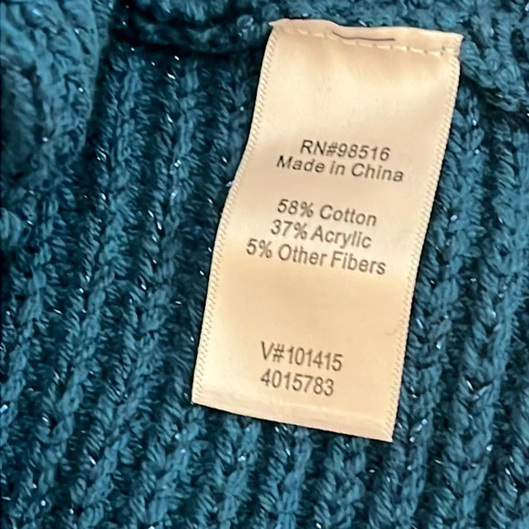 Coldwater Creek | New Hint of Glimmer sparkly sweater Womens size M 10/12 dolman - Picture 7 of 8